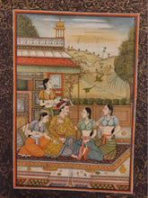 Load image into Gallery viewer, Hand Painted Mughal Maharajah King Romance Miniature Painting India Art Paper - ArtUdaipur