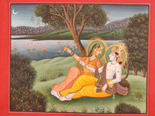 Load image into Gallery viewer, Hand Painted Hindu God Krishna Radha Miniature Painting India Art Paper - ArtUdaipur