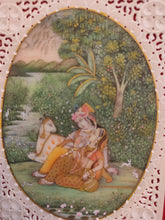 Load image into Gallery viewer, Buy Original Krishna Radha With Cow Romantic Indian Miniature Painting - ArtUdaipur