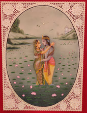 Load image into Gallery viewer, Original Krishna Radha Love Scene Miniature Painting India Art - ArtUdaipur