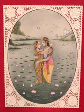 Load image into Gallery viewer, Original Krishna Radha Love Scene Miniature Painting India Art - ArtUdaipur