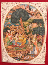 Load image into Gallery viewer, Hand Painted Mughal Love Scene Maharajah Village Miniature Painting India Art - ArtUdaipur