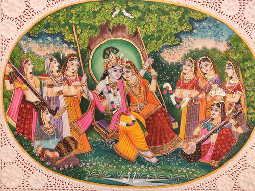 Hindu God Krishna Radha Painting Artwork