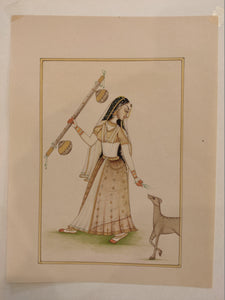 Handmade Indian Miniature Ragini Painting Paper Colors Art Traditional Exquisite - ArtUdaipur