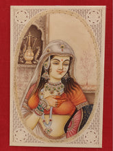 Load image into Gallery viewer, Handmade Indian Miniature Ragini Painting Synthetic Ivory Colors Traditional - ArtUdaipur