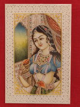 Load image into Gallery viewer, Handmade Indian Miniature Ragini Painting Synthetic Ivory Colors Traditional - ArtUdaipur