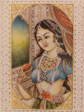 Load image into Gallery viewer, Handmade Indian Miniature Ragini Painting Synthetic Ivory Colors Traditional - ArtUdaipur