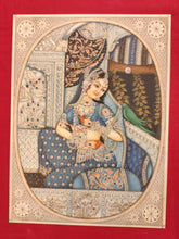 Load image into Gallery viewer, Handmade Indian Miniature Ragini Painting Synthetic Ivory Colors Traditional - ArtUdaipur