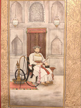 Load image into Gallery viewer, Hand Painted Mughal Maharajah King Romance Miniature Painting India Art Paper - ArtUdaipur
