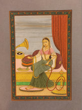 Load image into Gallery viewer, Hand Painted Mughal Maharani Queen Portait Miniature Painting India Paper Art - ArtUdaipur