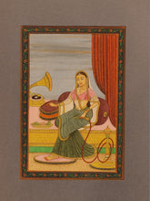 Load image into Gallery viewer, Hand Painted Mughal Maharani Queen Portait Miniature Painting India Paper Art - ArtUdaipur