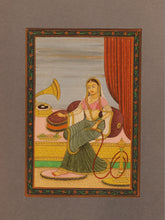 Load image into Gallery viewer, Hand Painted Mughal Maharani Queen Portait Miniature Painting India Paper Art - ArtUdaipur