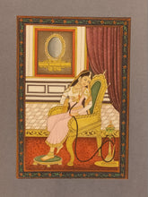Load image into Gallery viewer, Hand Painted Mughal Maharani Portrait Queen Miniature Painting India Hookah - ArtUdaipur