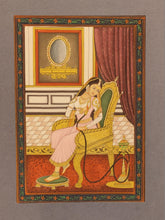 Load image into Gallery viewer, Hand Painted Mughal Maharani Portrait Queen Miniature Painting India Hookah - ArtUdaipur
