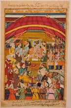 Load image into Gallery viewer, Hand Painted Mughal Maharajah Court Scene Miniature Painting India Paper Art - ArtUdaipur
