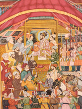Load image into Gallery viewer, Hand Painted Mughal Maharajah Court Scene Miniature Painting India Paper Art - ArtUdaipur