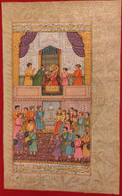 Load image into Gallery viewer, Hand Painted Mughal Court Scene Darbar Maharajah King Miniature Painting India - ArtUdaipur