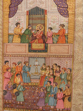 Load image into Gallery viewer, Hand Painted Mughal Court Scene Darbar Maharajah King Miniature Painting India - ArtUdaipur