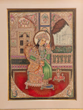 Load image into Gallery viewer, Hand Painted Shah Jahan and Mumtaz Miniature Painting India Framed Artwork - ArtUdaipur