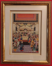 Load image into Gallery viewer, Hand Painted Mughal Court Scene Darbar Miniature Painting India Art Maharajah Framed Fine Art - ArtUdaipur