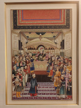 Load image into Gallery viewer, Hand Painted Mughal Court Scene Darbar Miniature Painting India Art Maharajah Framed Fine Art - ArtUdaipur