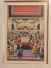 Load image into Gallery viewer, Hand Painted Mughal Court Scene Darbar Miniature Painting India Art Maharajah Framed Fine Art - ArtUdaipur