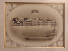 Load image into Gallery viewer, Hand Painted Udaipur City Rajasthani Lake Palace Miniature Painting Scene Artwork Framed Frame Fine Art - ArtUdaipur