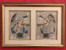 Load image into Gallery viewer, Hand Painted Shah Jahan and Mumtaz Mughal Moghul Miniature Painting India Artwork Framed Frame Fine Artwork - ArtUdaipur