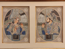 Load image into Gallery viewer, Hand Painted Shah Jahan and Mumtaz Mughal Moghul Miniature Painting India Artwork Framed Frame Fine Artwork - ArtUdaipur