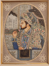 Load image into Gallery viewer, Hand Painted Shah Jahan and Mumtaz Mughal Moghul Miniature Painting India Artwork Framed Frame Fine Artwork - ArtUdaipur