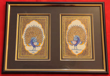 Load image into Gallery viewer, Framed Peacock Pair Bird Indian Miniature Painting - ArtUdaipur
