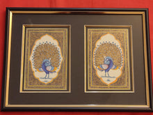Load image into Gallery viewer, Framed Peacock Pair Bird Indian Miniature Painting - ArtUdaipur