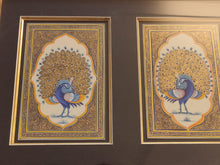 Load image into Gallery viewer, Framed Peacock Pair Bird Indian Miniature Painting - ArtUdaipur