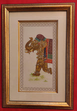Load image into Gallery viewer, Hand Painted Elephant GoodLuck Miniature Painting India Artwork Animal Frame Framed Fine Art - ArtUdaipur