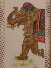 Load image into Gallery viewer, Hand Painted Elephant GoodLuck Miniature Painting India Artwork Animal Frame Framed Fine Art - ArtUdaipur