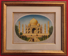 Load image into Gallery viewer, Hand Painted Taj Mahal Monument History Mughal Moghul Shah Jahan Miniature Painting India Framed Artwork Fine Art - ArtUdaipur

