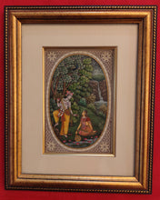 Load image into Gallery viewer, Hand Painted Krishna Radha Hindu God and Goddess Miniature Painting India Art Framed Fine Art - ArtUdaipur