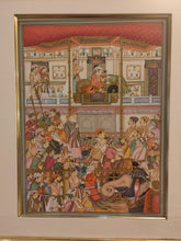 Load image into Gallery viewer, Hand Painted Mughal Moghul Court Scene Darbar Miniature Painting India Artwork Framed Fine Art - ArtUdaipur