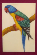 Load image into Gallery viewer, Colorful Peacock Bird On Synthetic Ivory Painting - ArtUdaipur