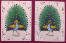Load image into Gallery viewer, Exotic Beautiful Peacock Bird Birds Pair Indian Miniature Painting - ArtUdaipur