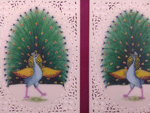 Load image into Gallery viewer, Exotic Beautiful Peacock Bird Birds Pair Indian Miniature Painting - ArtUdaipur