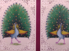 Load image into Gallery viewer, Exotic Beautiful Peacock Bird Birds Pair Indian Miniature Painting - ArtUdaipur