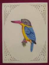 Load image into Gallery viewer, Exotic Colorful KingFisher Bird Indian Miniature Painting - ArtUdaipur
