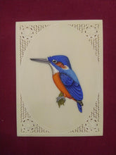 Load image into Gallery viewer, Exotic KingFisher ColorFul Amazing Bird on Synthetic Ivory - ArtUdaipur