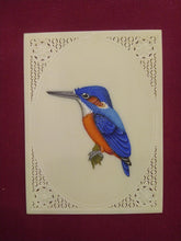 Load image into Gallery viewer, Exotic KingFisher ColorFul Amazing Bird on Synthetic Ivory - ArtUdaipur