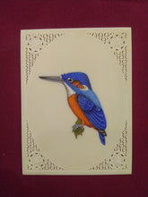 Load image into Gallery viewer, Exotic KingFisher ColorFul Amazing Bird on Synthetic Ivory - ArtUdaipur