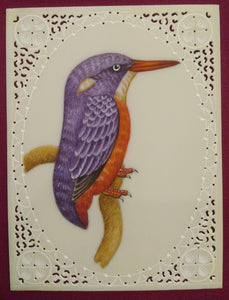Beautiful KingFisher Bird Miniature Painting India Famous Artist - ArtUdaipur