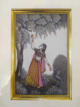 Load image into Gallery viewer, Hand Painted Ragini Rajasthani Princess Maharani Miniature Painting India Framed Interior - ArtUdaipur