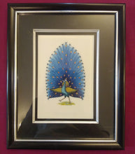 Load image into Gallery viewer, Framed Exotic Blue Peacock Bird Painting Black Frame - ArtUdaipur