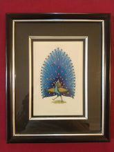 Load image into Gallery viewer, Framed Exotic Blue Peacock Bird Painting Black Frame - ArtUdaipur